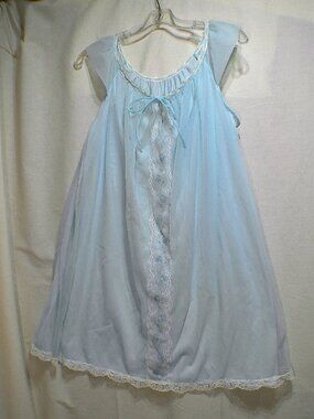 Vintage Lingerie Nightgown Sleep Blue Gaymode Medium